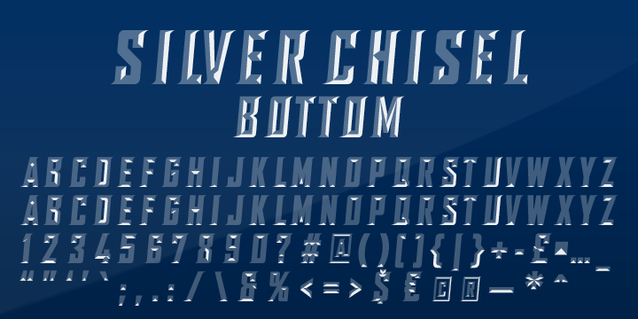 Beispiel einer SILVER CHISEL BEVEL-Schriftart